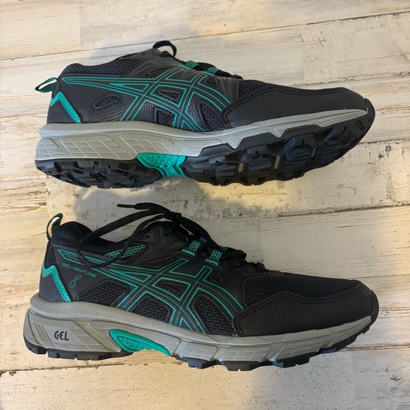 Asics Gel Venture 8 Trail Running Shoes Black/Teal Women’s Size 6 - Picture 3 of 10